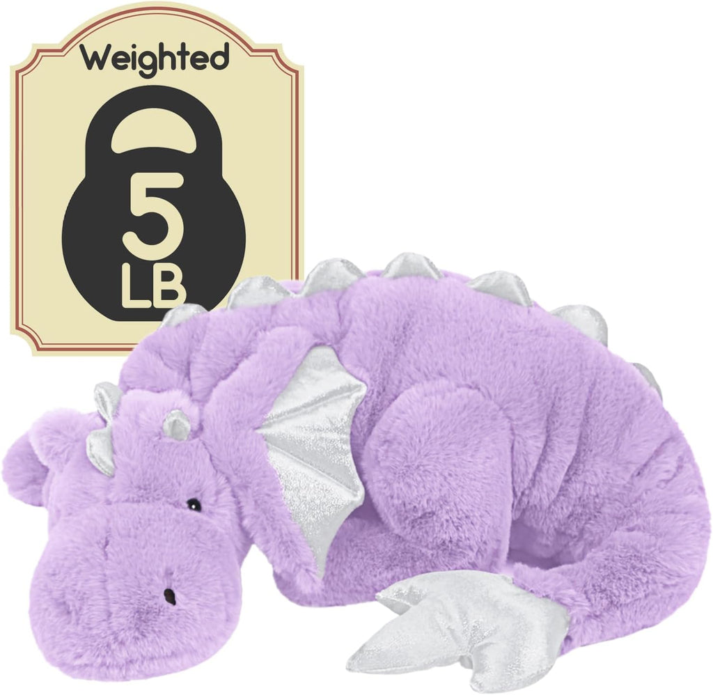 ARELUX - Peluche gigante de dragón alado con peso, animal de peluche suave de 35.4 pulgadas, 5 libras, para mayor comodidad, peluche de dinosaurio de pterosaurio con relleno con peso no extraíble