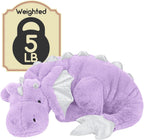 ARELUX - Peluche gigante de dragón alado con peso, animal de peluche suave de 35.4 pulgadas, 5 libras, para mayor comodidad, peluche de dinosaurio de pterosaurio con relleno con peso no extraíble