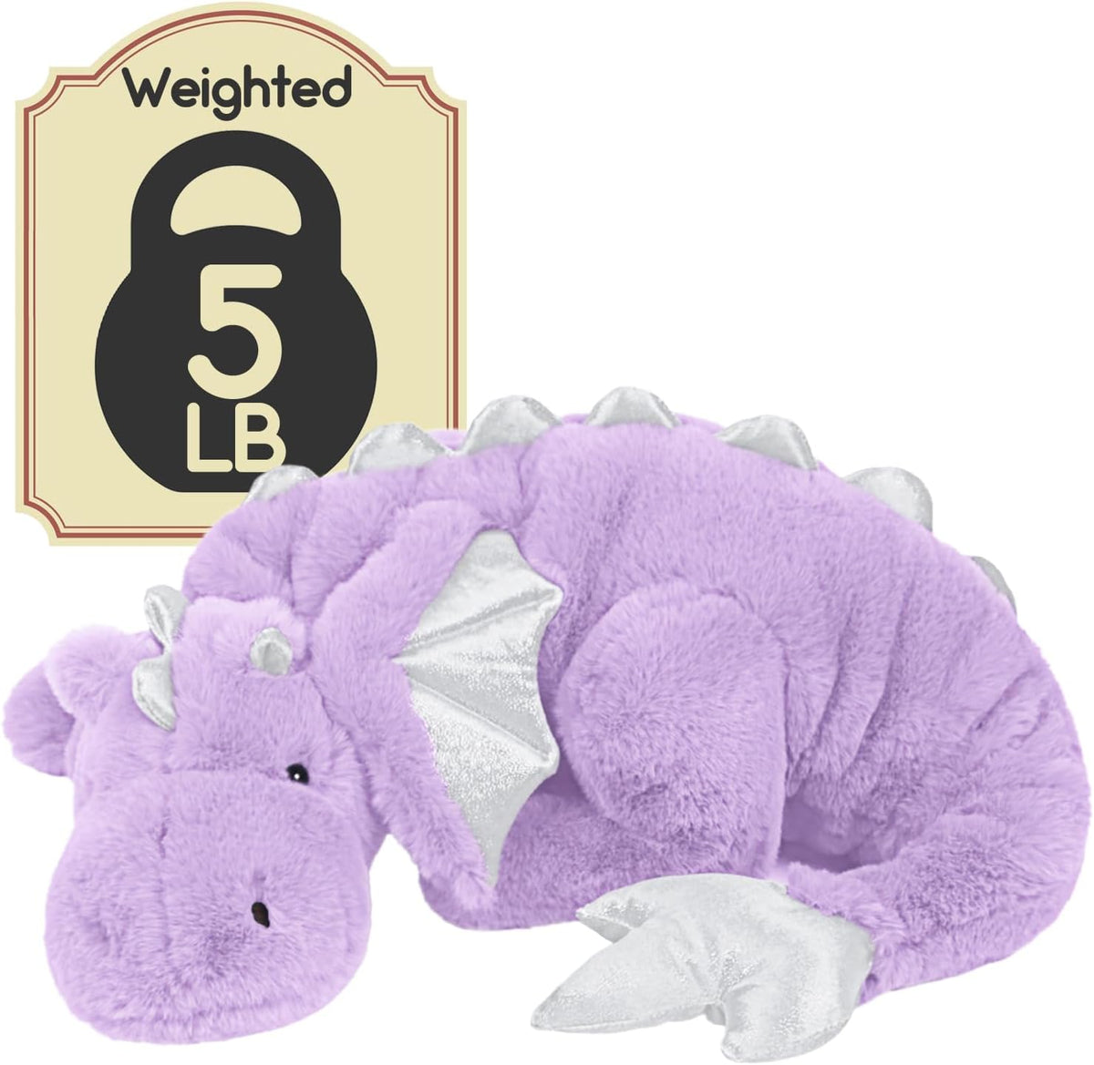 ARELUX - Peluche gigante de dragón alado con peso, animal de peluche suave de 35.4 pulgadas, 5 libras, para mayor comodidad, peluche de dinosaurio de pterosaurio con relleno con peso no extraíble