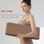 PAIDU Esterilla de yoga plegable para fitness, extra gruesa de 2/5 pulgadas (0.394 in) | TPE antideslizante certificado SGS | 75 x 26 pulgadas extra larga | portátil y fácil de almacenar | para yoga