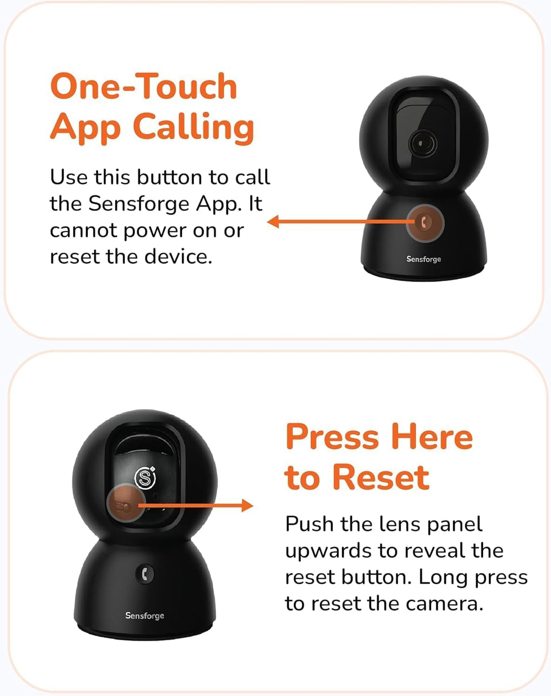 SensForge Cámara de seguridad domo panorámica para interiores de 2....