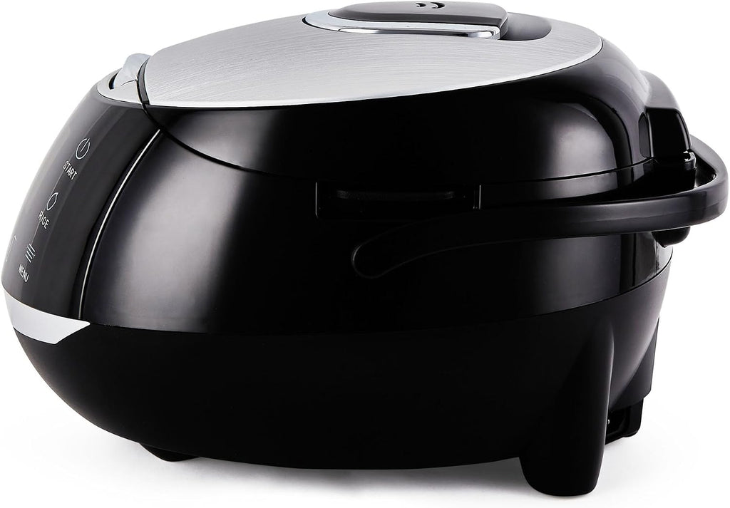 Arrocera Yum Asia Sakura con tazón de cerámica y lógica difusa avanzada (8 tazas, 1.5 litros) 6 funciones de cocción de arroz, 6 funciones de multicocción, pantalla LED táctil, 120V de potencia (negro