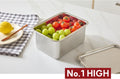 BLoCK No.1 Juego de 3 piezas + 1 red de recipientes de almacenamiento de alimentos de acero inoxidable con tapas y 1 red de sartén de hotel, electrodomésticos de cocina aptos para