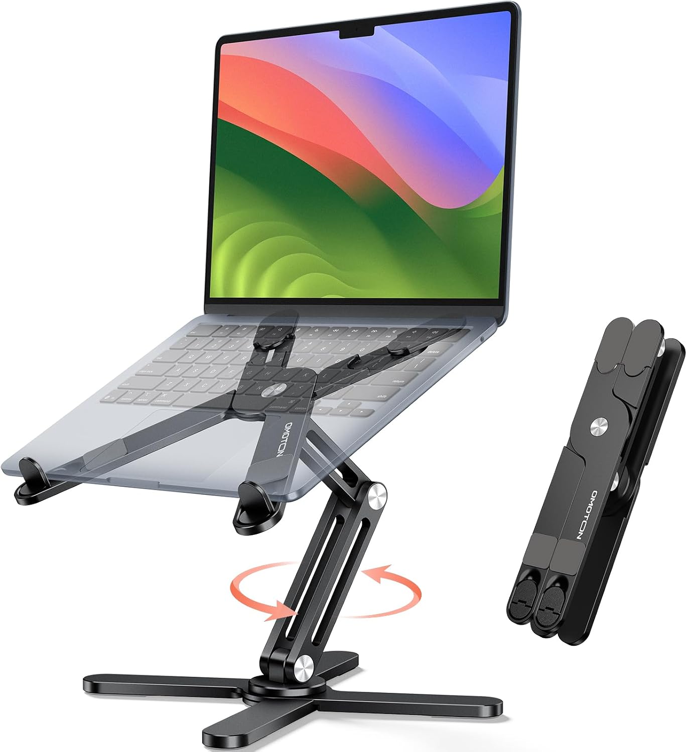 OMOTON LA10 - Soporte giratorio para portátil de 360°, plegable par...