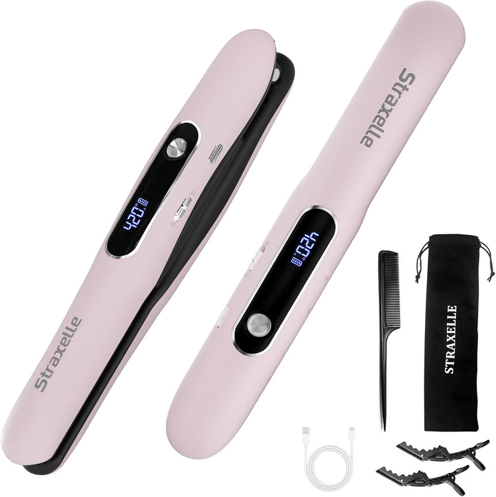 Mini alisadores y rizadores de pelo inalámbricos, alisadores de via...