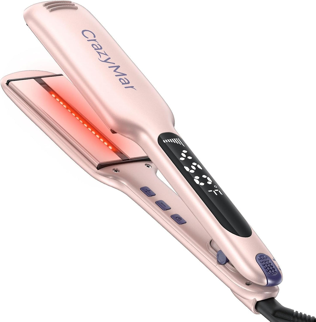CrazyMar Plancha profesional de cabello infrarrojo CrazyMar de 2 pu...