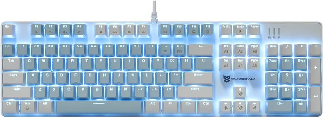 Qisan Teclado mecánico 104 para juegos | Teclado USB de gran tamaño...