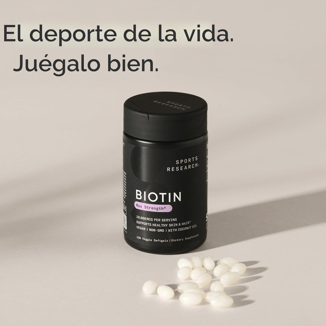 Biotina de 0.00035 oz con aceite de coco, no transgénicos y sin glu...