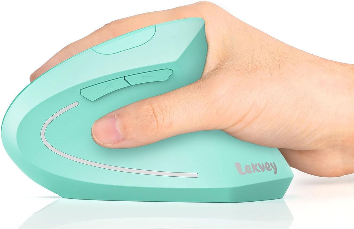Lekvey Ratón ergonómico, ratón inalámbrico vertical recargable de 2...