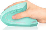 Lekvey Ratón ergonómico, ratón inalámbrico vertical recargable de 2...