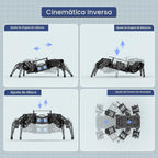 Robot hexápodo 18DOF para programación Arduino, Spider Walking Crawling Self-Balancing AI Visión Control de Voz, Evitación de Obstáculos, Educación STEM Robot de código abierto con tutoriales, kit estándar miniHexa