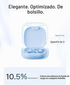 SHOKZ OpenFit Air 2, auriculares abiertos, color negro, resistente al agua