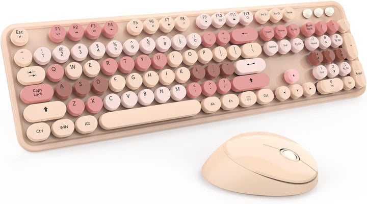 Combo de teclado y mouse inalámbricos colorido - Teclado inalámbric...