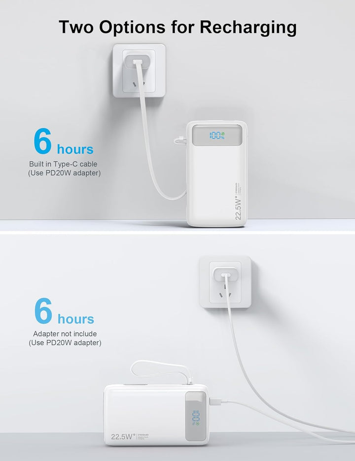 Cargador portátil, 27000 mAh 22.5 W, cargador de batería de carga r...