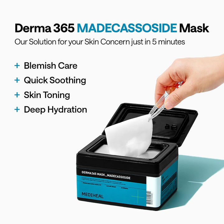Mediheal Derma 365 Madecassoside Mask (30 máscaras) - Mascarilla di...