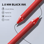 Paquete de 208 bolígrafos rojos - Bolígrafos de punta media, tinta suave, bolígrafo retráctil de clic de 1,0 mm para camarera, servidor, tinta roja de oficina