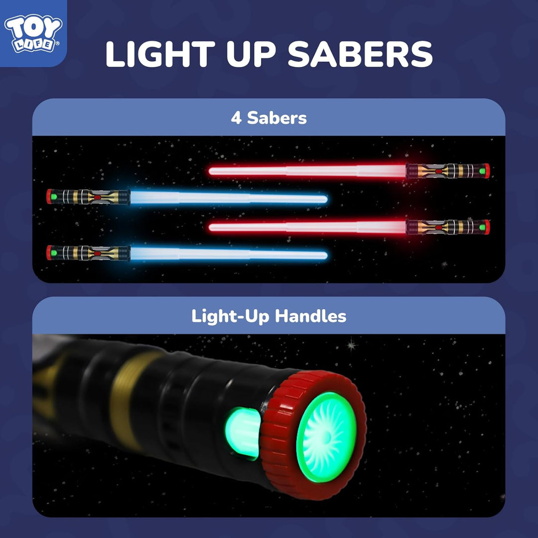 TOY Life Espada iluminada estilo sable - Paquete de 4 sables ilumin...