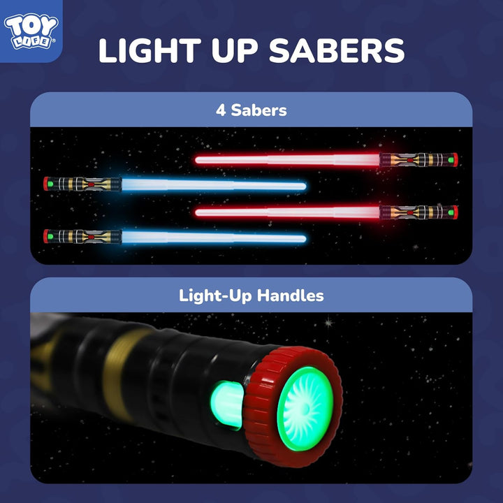 TOY Life Espada iluminada estilo sable - Paquete de 4 sables ilumin...