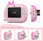 HiMont Cámara para niños, impresión instantánea, cámara digital selfie para niños con papel de impresión y tarjeta de 32G, video de 2.5K y cámara de impresión instantánea con bolígrafos de color para