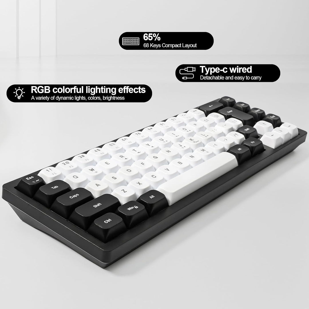 Teclado de Membrana para Juegos RGB con Cable. Teclado de Computado...