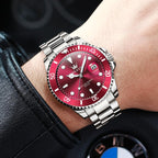 OLEVS Relojes de Lujo para Hombres, Gran Acero Inoxidable, Cuarzo Analógico, Resistente al Agua