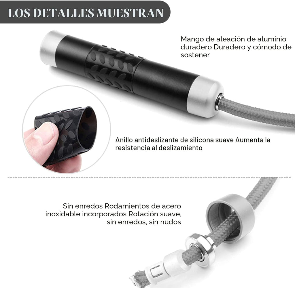 Redify Cuerda de saltar con peso para entrenamiento físico (1 libra), rodamiento de bolas sin enredos, cuerda de saltar de velocidad rápida para boxeo MMA, pérdida de peso, mango de aluminio, longitud
