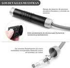 Redify Cuerda de saltar con peso para entrenamiento físico (1 libra), rodamiento de bolas sin enredos, cuerda de saltar de velocidad rápida para boxeo MMA, pérdida de peso, mango de aluminio, longitud