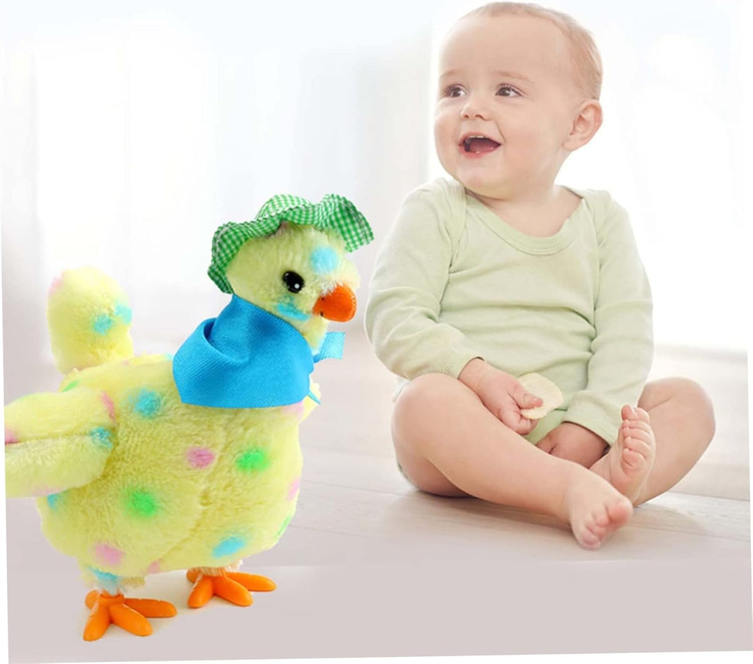 NASSMOSSE Peluche de pollo poniendo huevos de juguete