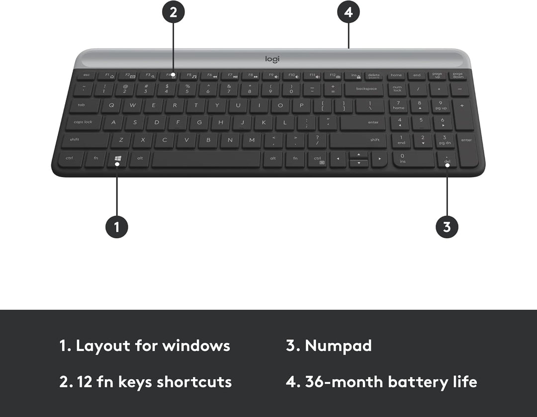 Logitech MK470 - Teclado [versión en inglés] y mouse inalámbricos d...