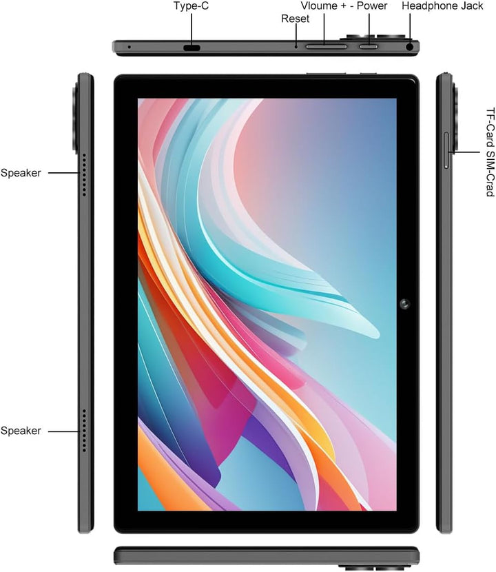 Crelander Tablet Android 13 de 10.1 pulgadas con ranura para tarjet...
