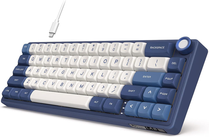RK ROYAL KLUDGE R65 Teclado para juegos con cable con perilla de vo...