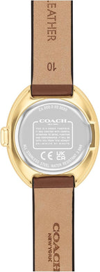 Coach Sammy Women’s - Reloj de Cuarzo 2H - Correa de Cuero de Vitela - Resistente al Agua hasta 3 ATM/30 Metros - Regalo para Ella - Diseño Moderno - Perfecto para Uso Diario - 22.5 mm
