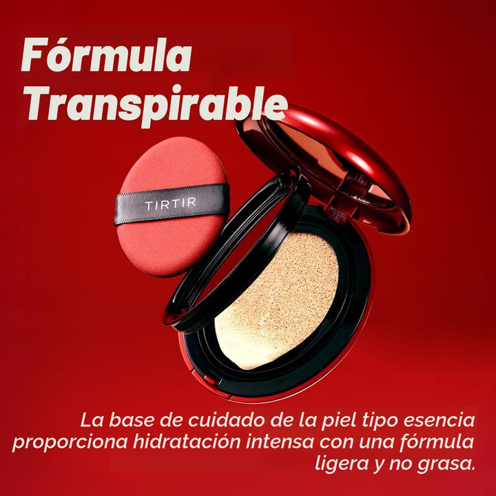 TIRTIR Mask Fit Red Cushion - Base de maquillaje en cojín, cobertur...