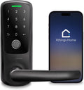 ULTRALOQ Latch 5 Smart Lock, la primera cerradura de palanca inteligente WiFi del mundo, bloqueo automático, teclado digital con pantalla táctil, manija de puerta de huellas dactilares para puerta