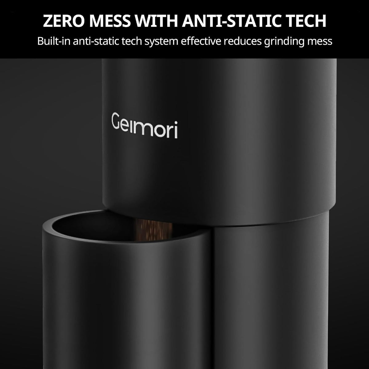 Geimori T38 Plus - Molinillo de café para expreso/goteo, antiestático de