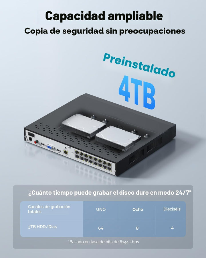 Reolink - Grabadora de video en red PoE.