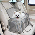 Henkelion Transportador grande para gatos, perros y cachorros de hasta 25 libras, transportador de perros grandes de lado suave, transportador de viaje para cachorros, grande, gris