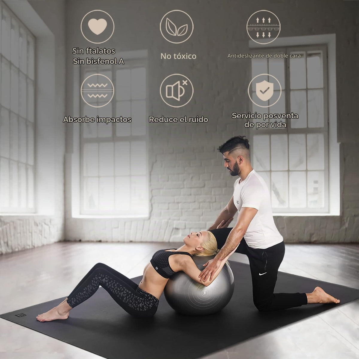 GXMMAT Gran Colchoneta de Yoga 12'x6'/10'x6'/6'x8' (7mm)