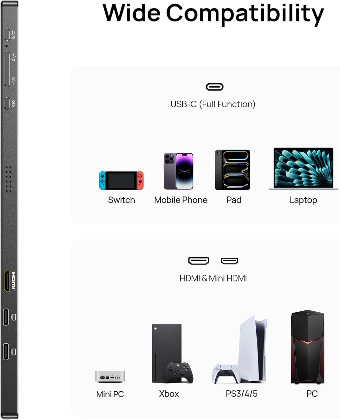 ARZOPA Monitor portátil de 17.3", 1080P FHD 103% sRGB IPS Monit...