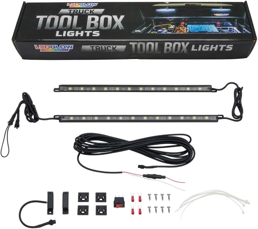 LEDGlow caja de herramientas para camión con luces LED e interruptor de encendido/apagado automático, 2 piezas