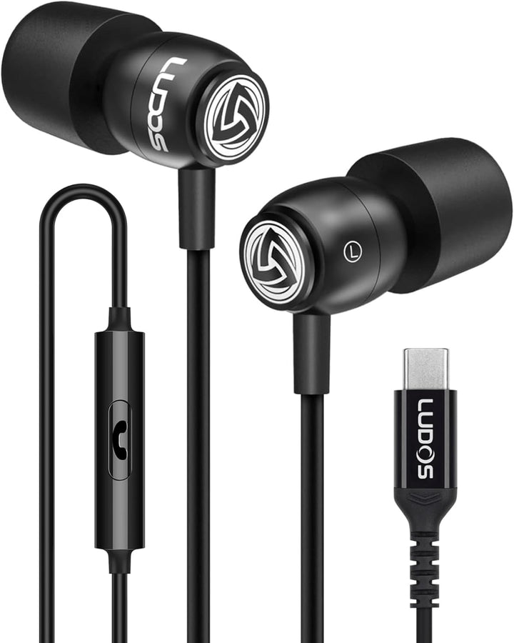LUDOS Clamor - Auriculares USB C para iPhone 17 16 15 Pro Max Plus...