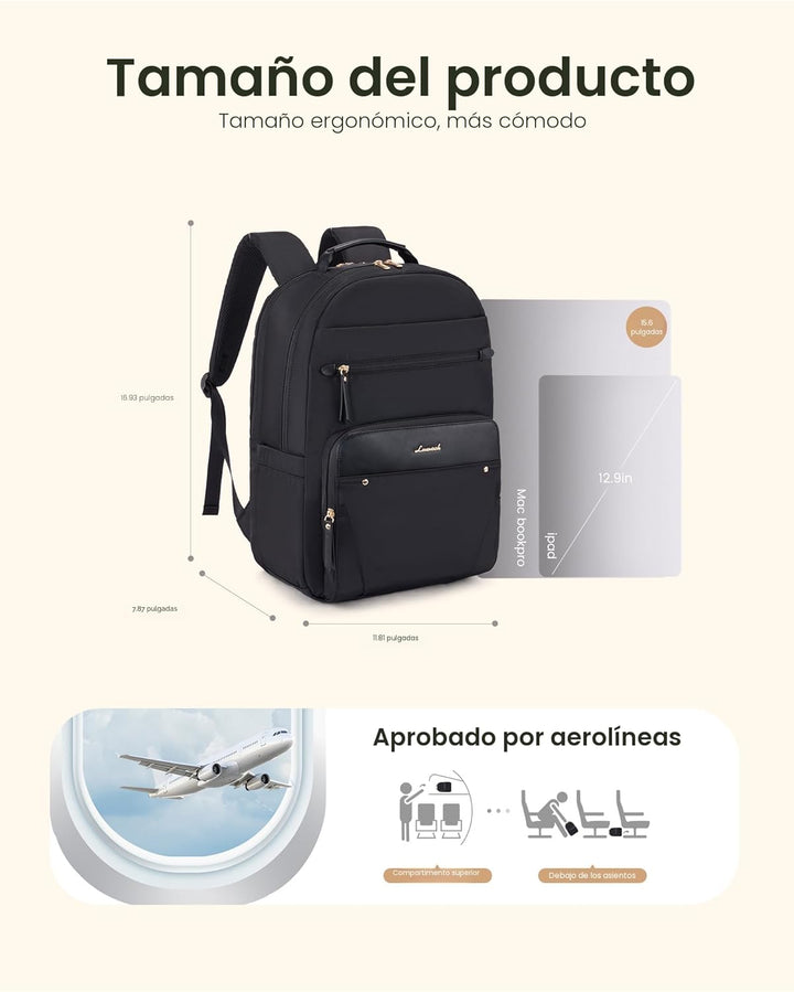 LOVEVOOK Mochila para laptop para mujer con 2 bolsillos extragrande...