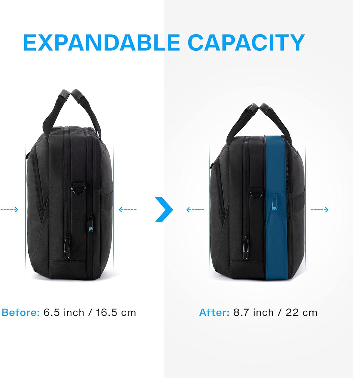 BAGSMART 17,3 pulgadas portátil bolsa expandible para computadora maletín