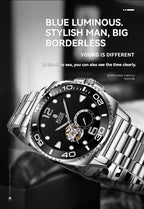 Hollowed Out Design Reloj mecánico totalmente automático para hombre, cuerda automática, a la moda, impermeable, luz nocturna, reloj de temperamento de moda A8