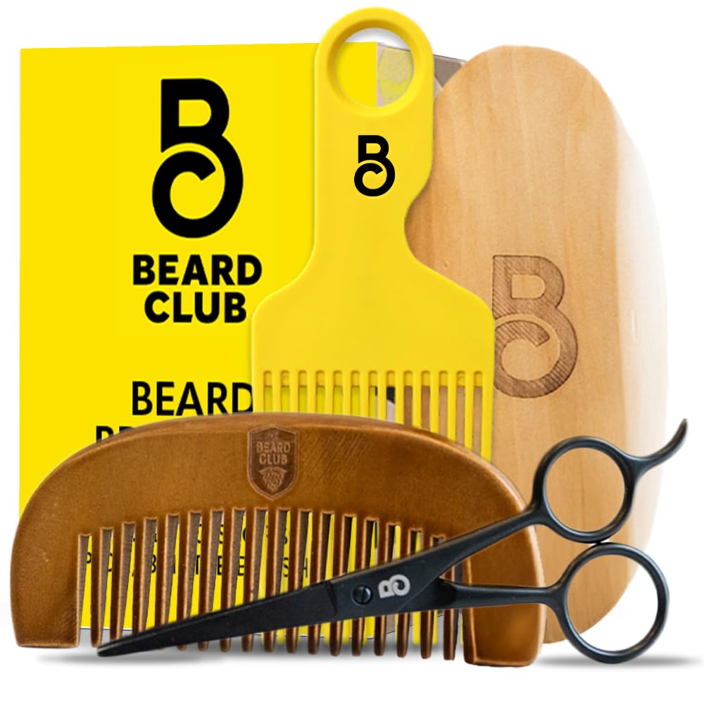 The Beard Club - Juego de aseo con cepillo, peine, pinza y tijeras...