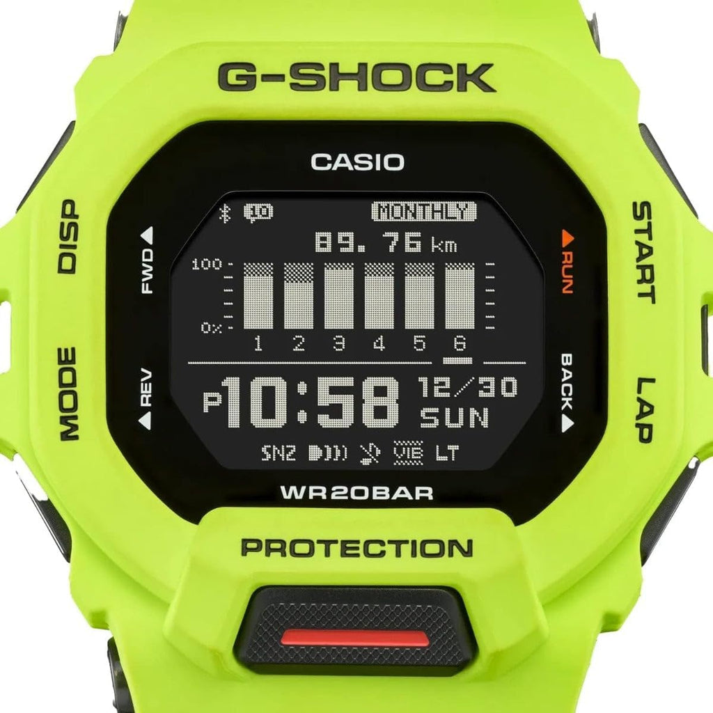Casio G-Shock G-Squad Move Reloj digital conectado, correa de resina color verde lima GBD200-9