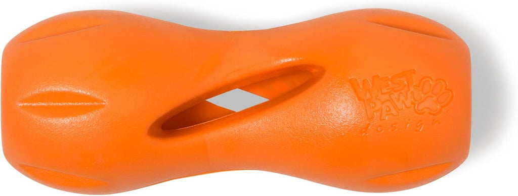 West Paw Zogoflex Qwizl Juguete Interactivo Dispensador de Premios Rompecabezas para Perros, Mandarina, Pequeño
