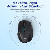 HOTWEEMS D-09 - Mouse inalámbrico para computadora portátil, Ergo G...