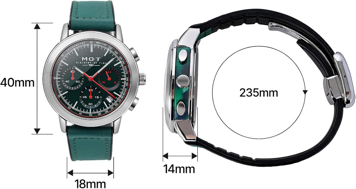 M.O.T Reloj cronómetro - 1.535 in, unisex, movimiento de cuarzo, fondo de caja inoxidable, correa magnética de mariposa, resistente al agua 3ATM - Ministry of Time