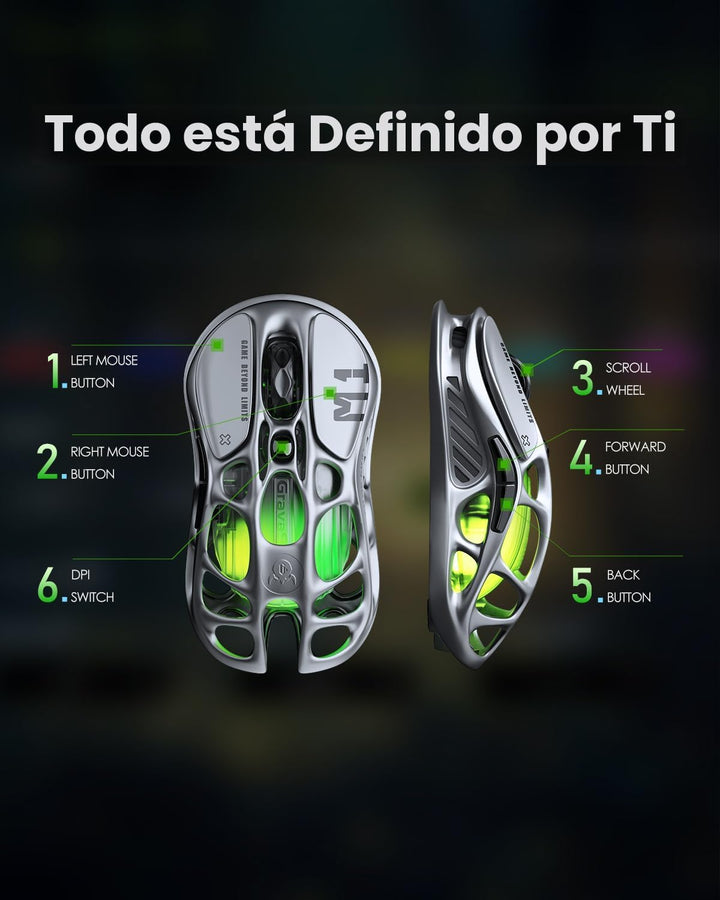 GravaStar Mouse inalámbrico para juegos Mercury M1 Pro - Sensor PAW...